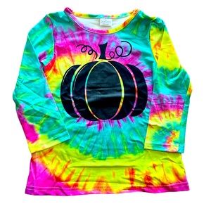 5T tie dye pumpkin long sleeve top